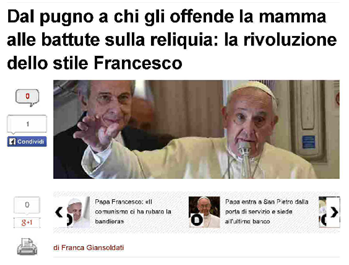 Dal pugno a chi gli offende la mamma alle battute sulla reliquia: la rivoluzione dello stile Francesco IL MESSAGGERO