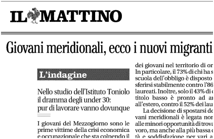 Giovani meridionali, ecco i nuovi migranti: l’80% è disposto a traslocare IL MATTINO