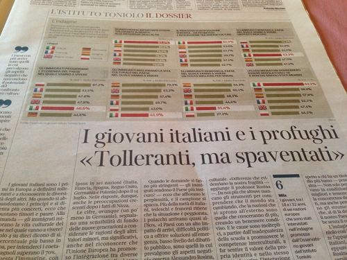 I giovani italiani e l’immigrazione: tolleranti ma preoccupati CORRIERE DELLA SERA