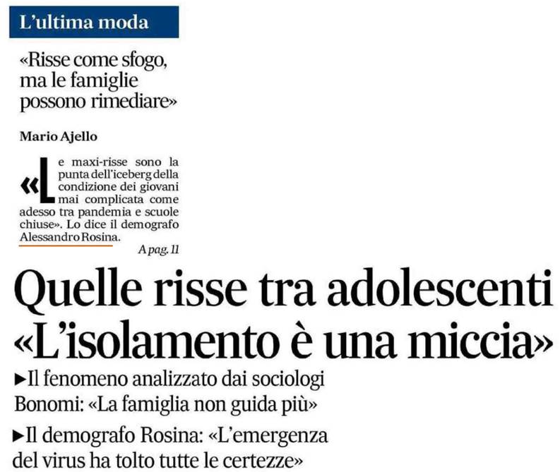 Quelle risse tra adolescenti. “L’isolamento è una miccia” IL MESSAGGERO