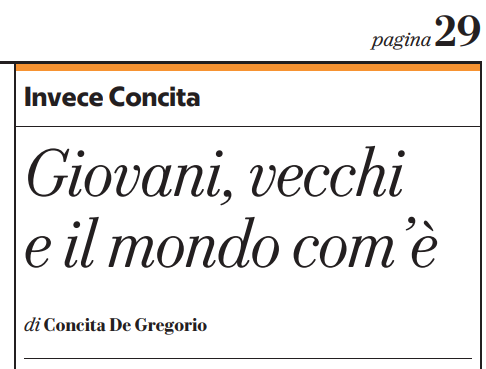 Giovani, vecchi, il mondo com’è REPUBBLICA