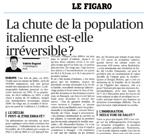 La chute de la population italienne est-elle irréversible? LE FIGARO