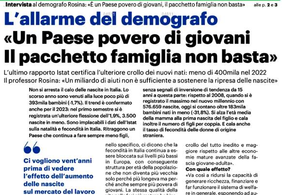 Natalità al palo, il demografo Rosina: “Un Paese povero di giovani, ecco le prospettive” QN QUOTIDIANO NAZIONALE - 26 Ottobre 2023