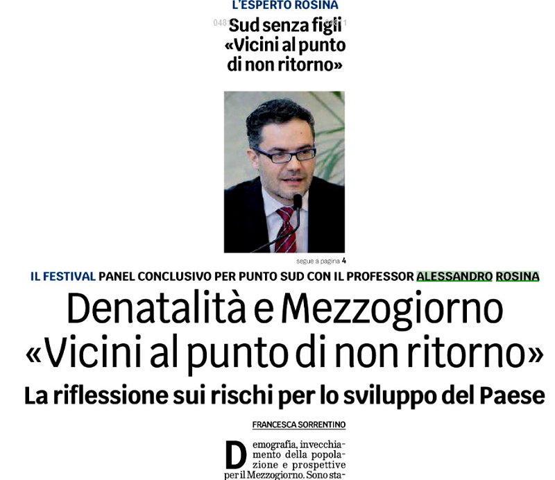 Denatalità e Mezzogiorno. Vicini al punto di non ritorno L'EDICOLA DEL SUD - 29 Ottobre 2023