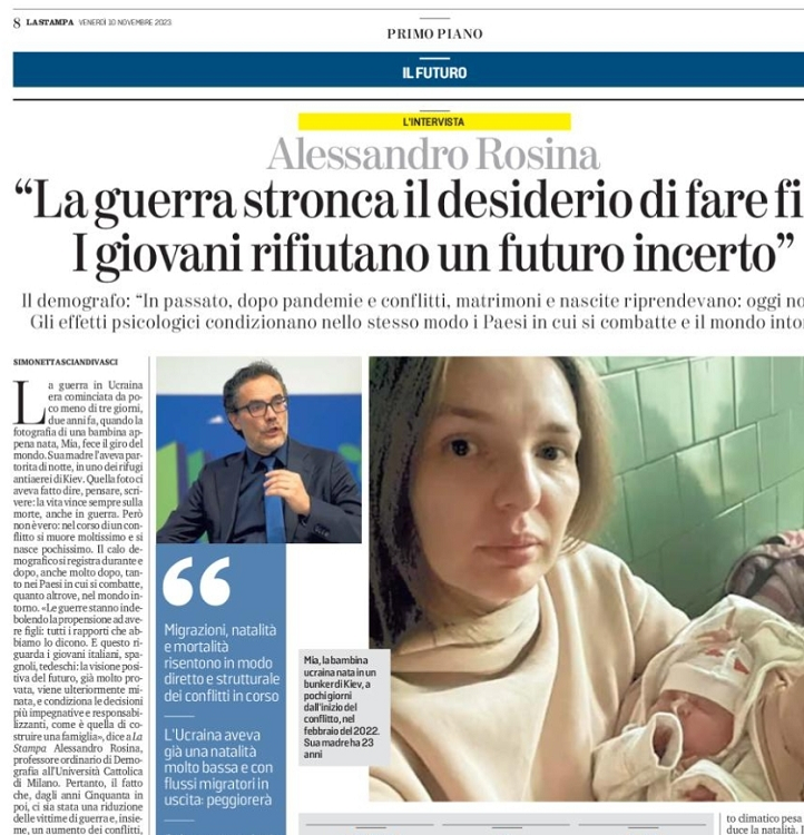 La guerra stronca il desiderio di fare figli LA STAMPA - 10 Novembre 2023