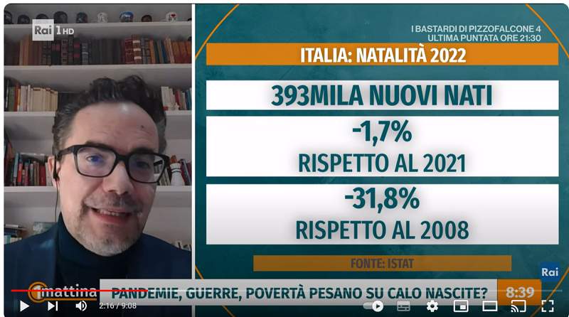 Rai 1 – UnoMattina: denatalità RAI 1