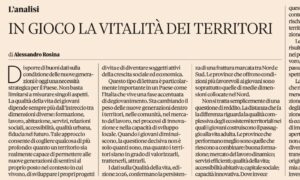 Le sfide per ridare peso ai giovani. IN gioco la vitalità dei territori